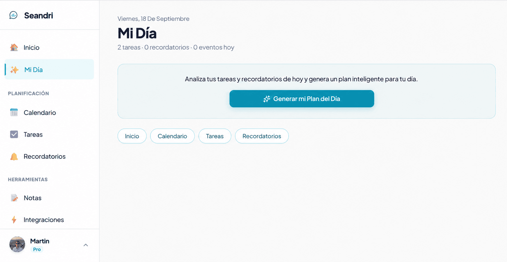 Plan Inteligente Mi Día Seandri